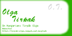 olga tirpak business card